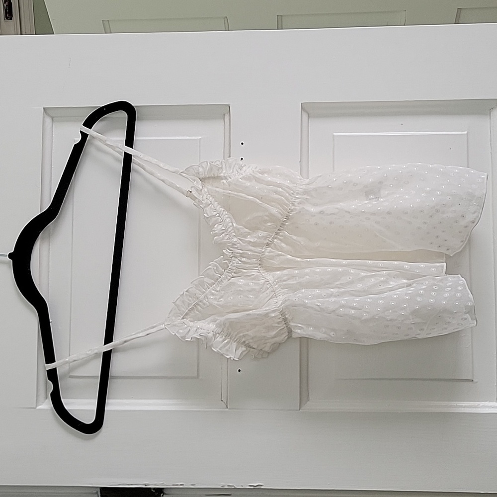Nina des Criquets Sheer Silk Y2k ruffle polka dot baby doll camisole lingerie